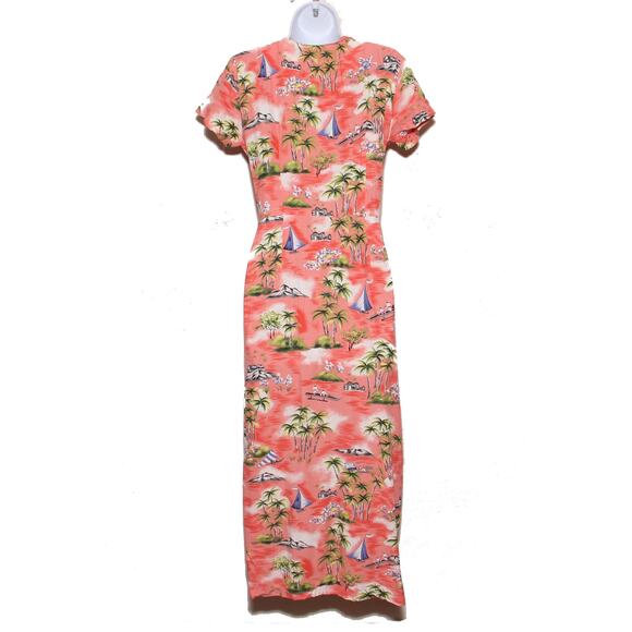Vintage Carol Anderson Tie Front dress Size Medium Tropical Island print - Picture 2 of 8